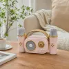 Pink portable wireless karaoke speaker set with microphone, high-definition sound quality, portable home entertainment device details Picture